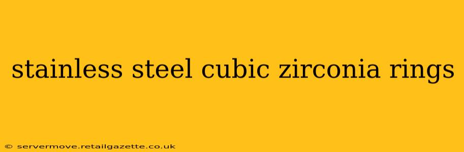 stainless steel cubic zirconia rings