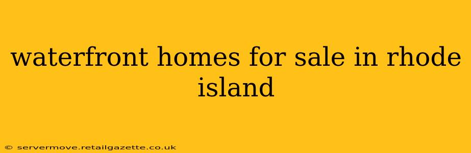 waterfront homes for sale in rhode island
