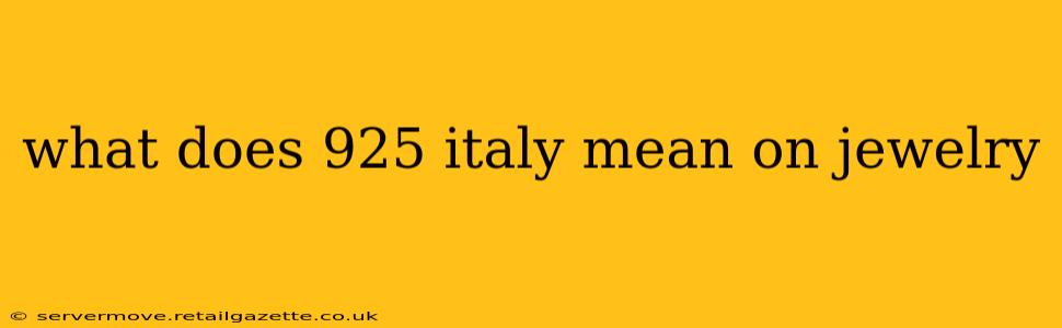 what does 925 italy mean on jewelry