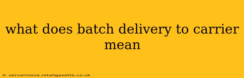 what does batch delivery to carrier mean