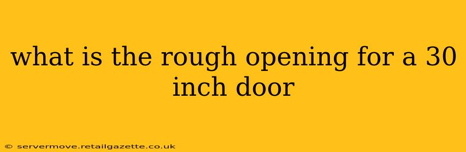 what is the rough opening for a 30 inch door