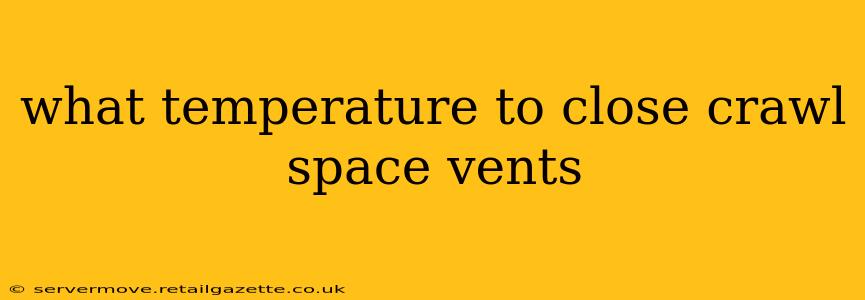 what temperature to close crawl space vents