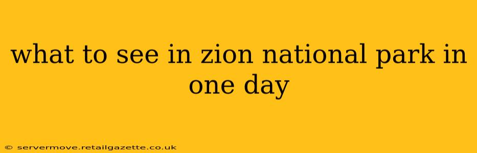what to see in zion national park in one day