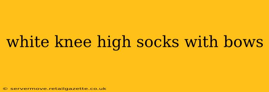 white knee high socks with bows