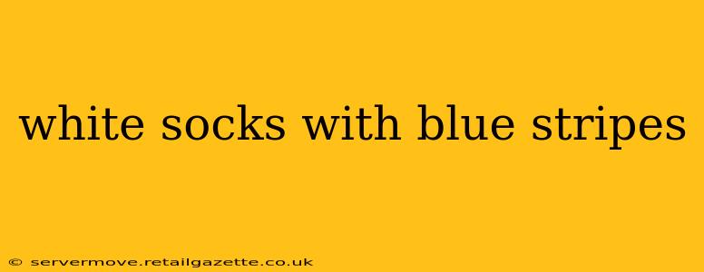 white socks with blue stripes
