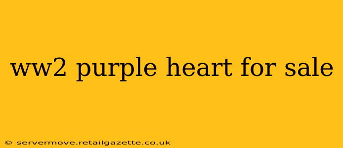 ww2 purple heart for sale