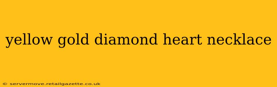 yellow gold diamond heart necklace